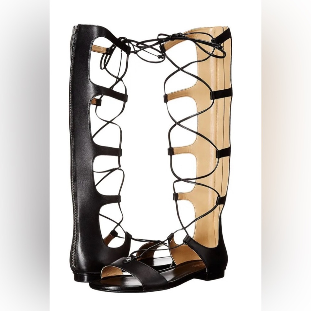 Michael Kors Sofia Black Gladiator Open Toe Lace … - image 1